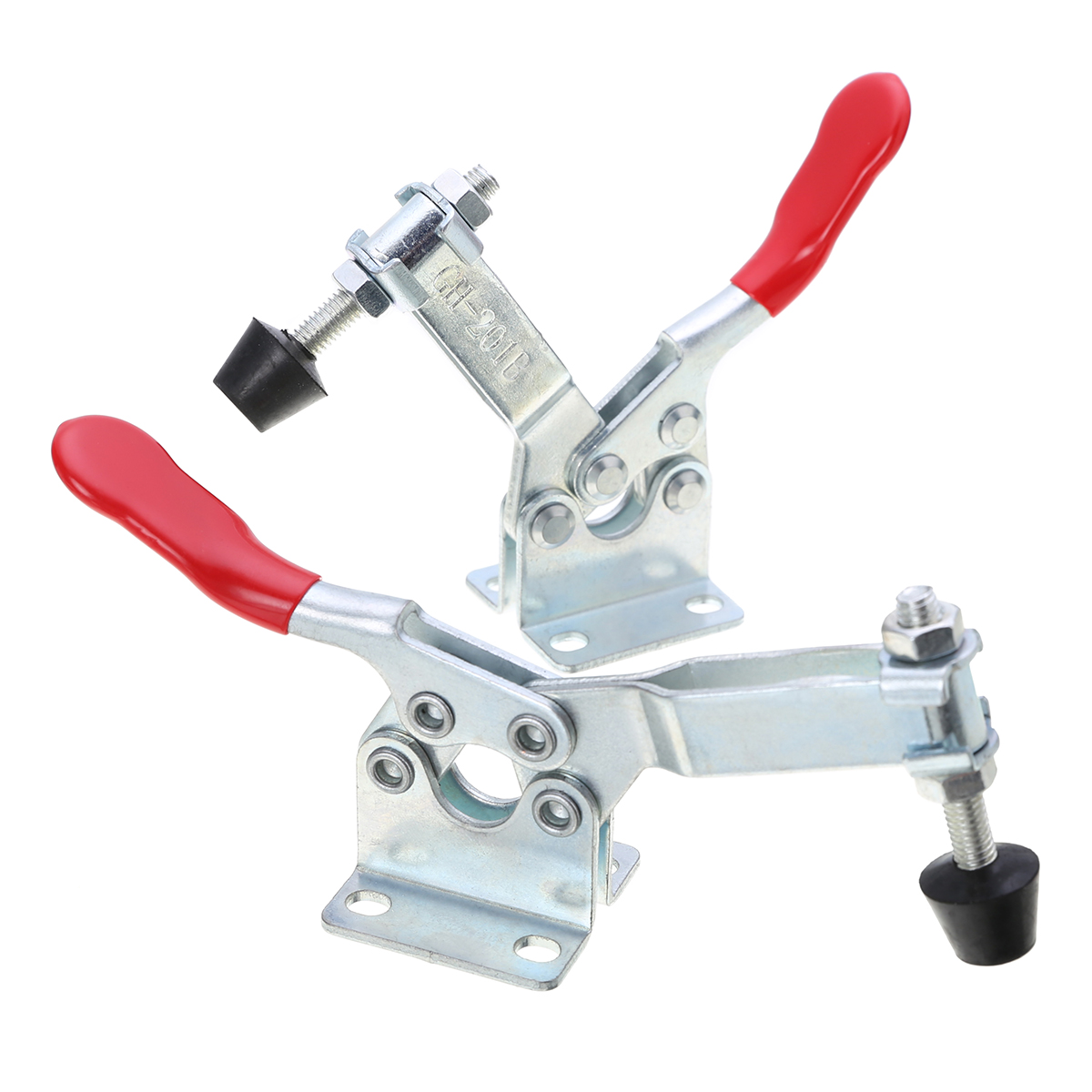 4pcs GH-201B Horizontal Toggle Clamp 90Kg 198Lbs Holding Capacity Quick Release Hand Tool Set