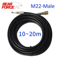 10~20 Meters High Pressure Washer Sewer Drain Water Cleaning Hose Sewer Jetter Pipe Kit M22-Male Thread Connector