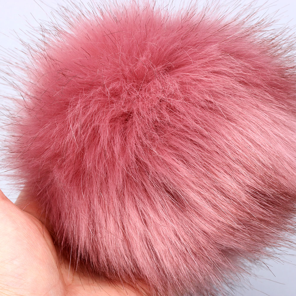 15cm Foxes Fur Pompom For Women Hat Fur Pom Poms for Hats Caps Big Natural Raccoon Fur Pompon for Knitted Hat Cap