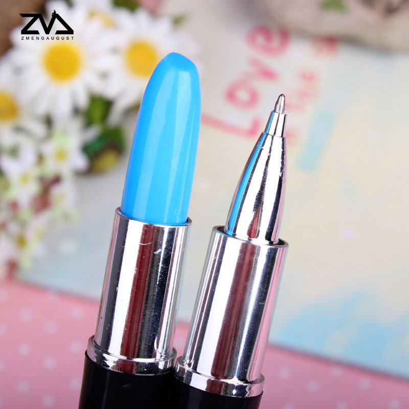 5 pcs/lot Novel Lipstick shape Ballpoint Pen For Writing School Supplies Office Accessories Stationary Kids Student Gift