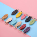 5 Pcs 33*11mm Genuine Leather Zipper Pullers Leaf Shape Pull Head Replacement Sewing Craft Bag Fasteners Leather Alloy Pendant