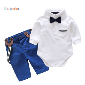 Boy Baby Clothes Set Autumn Newborn Glentmen Bodysuit with Straps Trousers Toddler Boys Clothing Infant Boys Party Clothes Suit