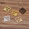 BoYuTe 100Pcs 13*15MM Metal Filigree Flower European Charms DIY Jewelry Accessories Parts Pendant Charms