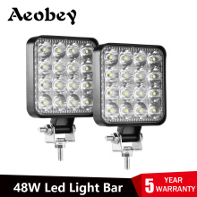 Aeobey Led Light Bar 48w 16barra Led Car Light For 4x4 Led Bar Offroad SUV ATV Tractor Boat Trucks Excavator 12V 24V Work Light