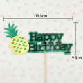 Cake Toppers Pineapple Happy Birthday Love Cake Topper Cupake Flags Wedding Valentine DIY Decor Supplies Kids Party