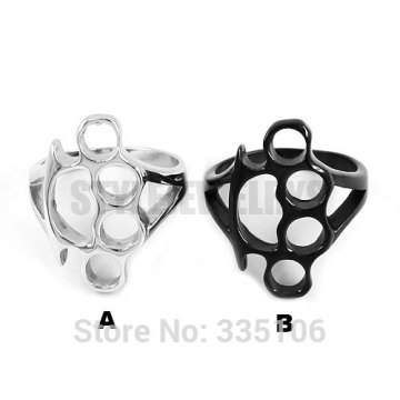 Silver Black Knuckles Boxing Glove Ring Stainless Steel Jewelry Fashion Motor Biker Men Ring Wholesale R0554SEA