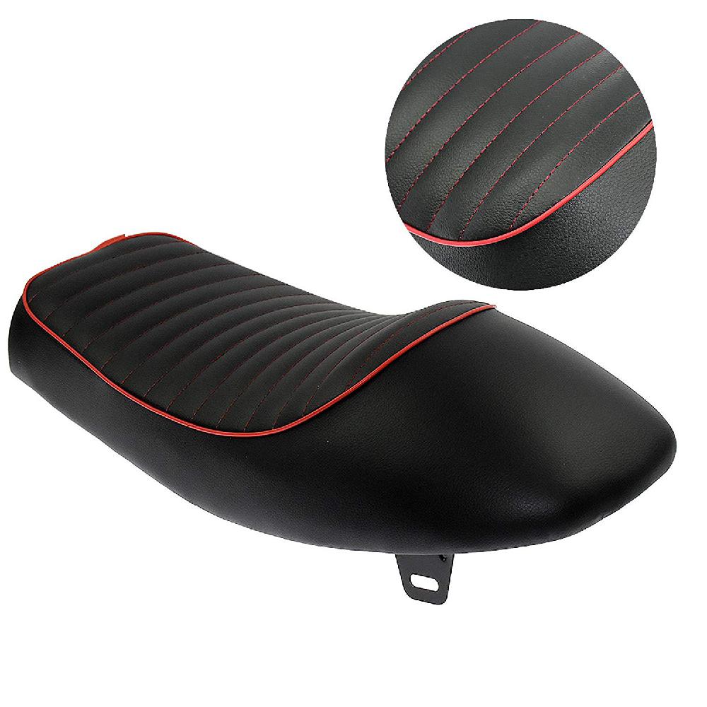 Cafe Racer Seat Motorcycle Seat Retro Saddle Cushion Cover Black Leather Seat Accessories For Honda CB CG 125 Yamaha SR