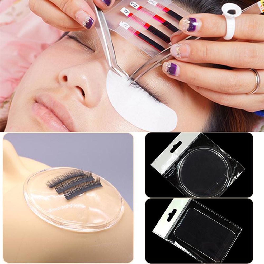 Silicone Transparent Eyelash Extension Stand Pallet Pad Reuseable Rectangle Round Eye Lash Brand New Quality Tray Holder Tools