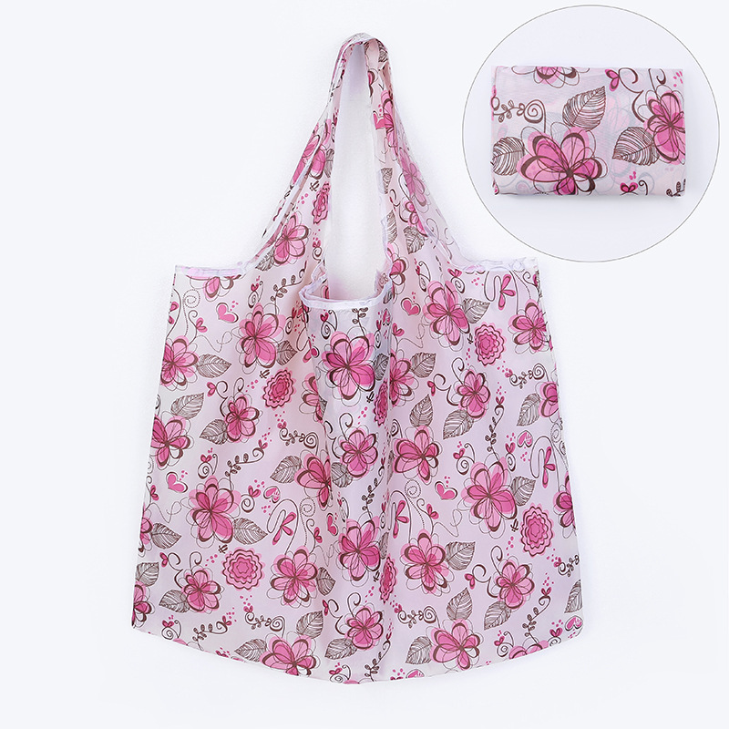 New Polyester Folding Shopping Bag Hot Sale Large Two-in-one Cartoon Environmental Protection Shoulder Storage Bag