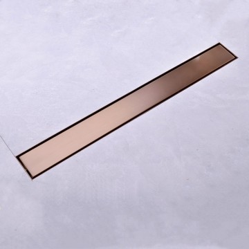 Top quality Rose gold bathroom floor drain 600mm 23.62 inch shower drainer Invisible Insert tile floor drain Prevent odor