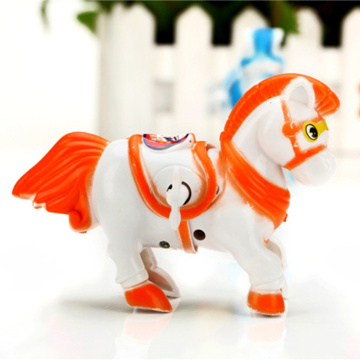 Wind Up Animal Running Moving Horse Retro Classic Clockwork Plastic Toy Gift