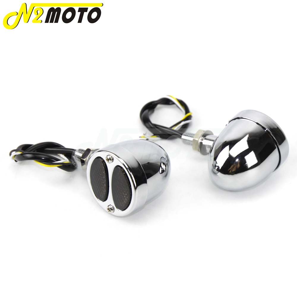 3 In 1 Universal Motorcycle Amber & Red Mini Bullet LED Front Rear Turn Signals Brake Running Lights Turn Indicators Custom