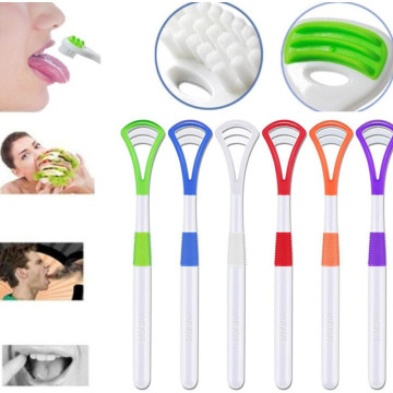 4 Colors Reusable Copper Tongue Cleaner Tongue Coating Scraper Stainless Steel Scraping Oral Health Care