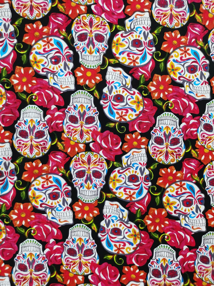 110cm X 50cm Flower Rose Skull Printed Tissus Fabrics Cotton Fabric Patchwork Quilting Sewing Material DIY viaPhil Dress Home