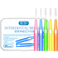 60pcs 0.6-1.5mm Interdental brush cleaning between teeth oral care toothpick dental tool floss orthodontic I shape tooth brush