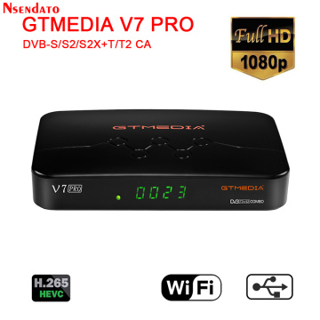 GTMEDIA V7 Pro Satellite TV Receiver DVB S S2 DVB T2 T TV decoder CA Card with Europe Cline spain PK Freesat V7 plus tv box