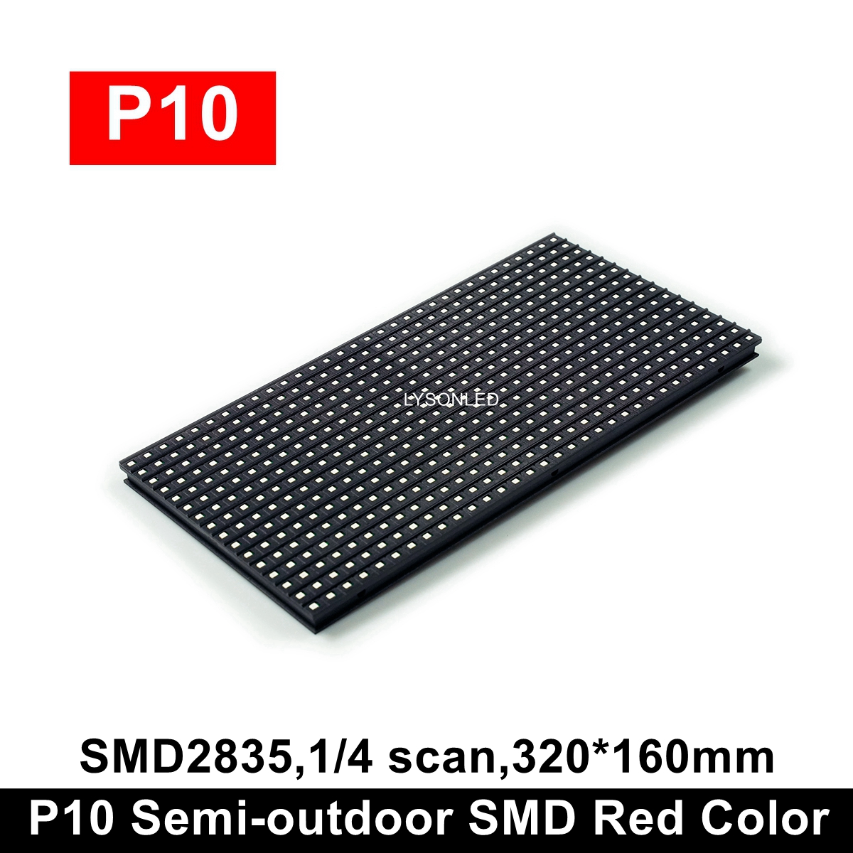 320*160mm P10 Semi-outdoor Single Color White / Red SMD LED Module 32x16 Pixels for Indoor Running Display Sign Board