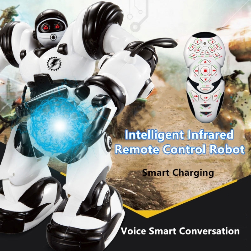 Intelligent Radio Control Robot Puzzle Programe Touch Sensing Cool Light Infrared Smart Voice Conversation Electric Kids RC Toy