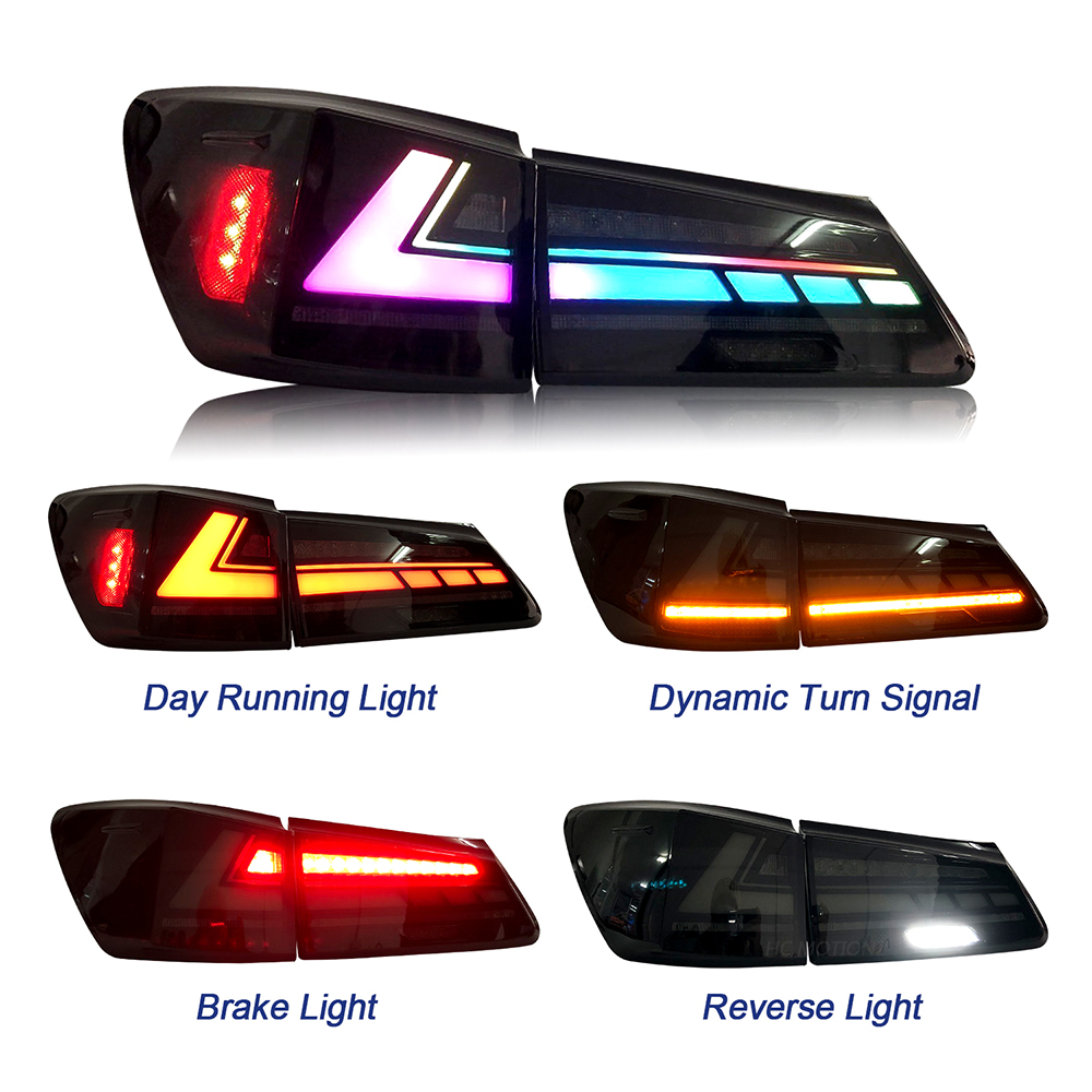 HCMOTIONZ RGB LED Tail Lights for Lexus IS250 IS350 IS300 2006-2013