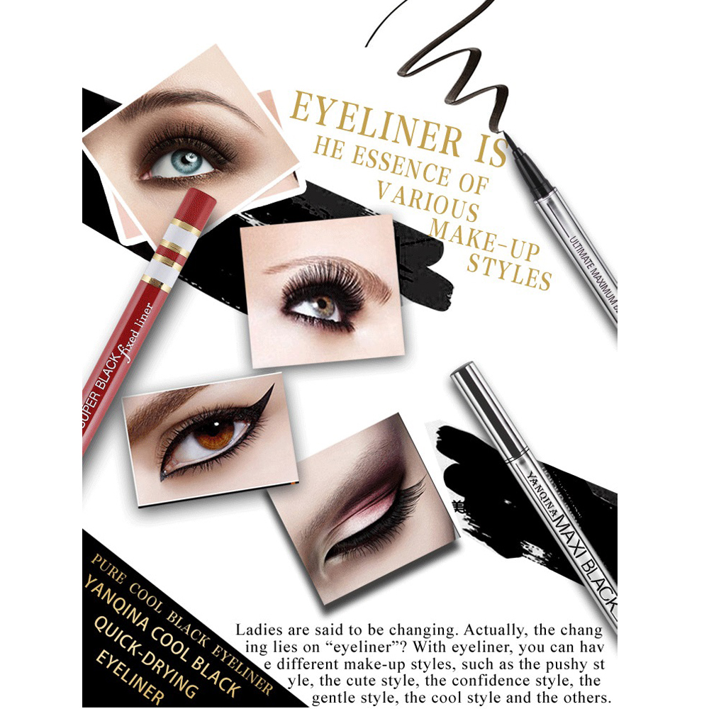 1 Pcs New Black Liquid Eyeliner Long-lasting Waterproof Eye Liner Pencil Pen Women Makeup Cosmetic Beauty Tools