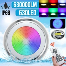 65W RGB Swimming Pool LED Lamp Waterproof IP68 Underwater Spotlight Remote Control Pond Lights DC12V 630SMD Fountain Lighting