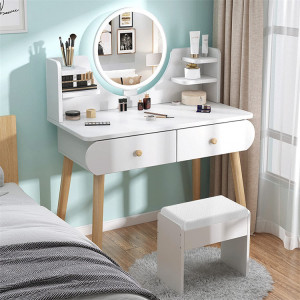 Makeup Vanity Mirror with Lights and Table Set