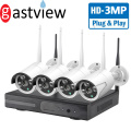 4ch 3MP HD Audio Wireless NVR Kit P2P 1080P Indoor Outdoor IR Night Vision Security 3.0 MP IP Audio Camera WIFI CCTV System