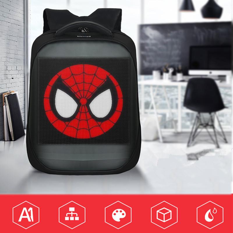 HiMISS Newest Wifi Smart LED Backpack With Led Display Screen Backpack Waterproof For Walking Outdoor Advertising Backpack LED