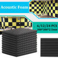 6Pcs /12Pcs 300*300*25mm Acoustic Soundproof Sound Stop Absorption Soundproofing Foam for KTV Audio Room Studio Room