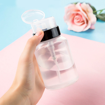 New 200ml Empty Plastic Nail Polish Remover Nail Polish Remover Tool Alcohol Liquid Press Pumping Dispenser Bottle Nail Art Tool