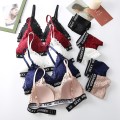 Women Seamless Bra Sets Letter Print Underwear Lace Lingerie Padded Bralette Sexy Panties Bra Set