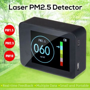 Air Quality Tester Portable Laser PM2.5 Detector Smart Monitor For Home Office Car