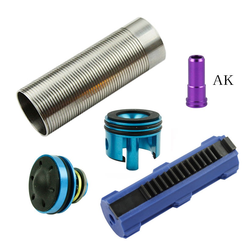 VULPO Airsoft AEG 14 Teeth Piston/Cylinder/Cylinder Head/Piston Head/ Nozzle For M4/AK Series