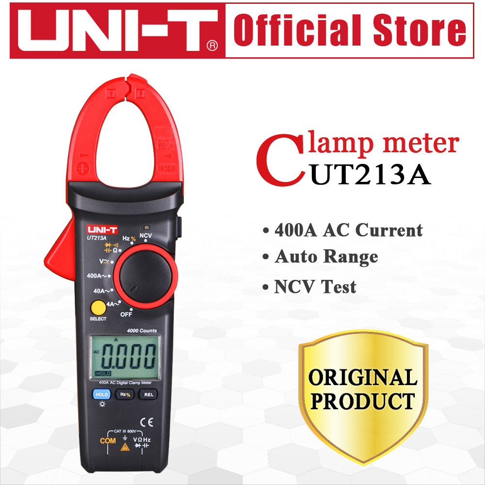UNI-T UT213A 400A Digital Clamp Meters Voltage Resistance Capacitance Multimeter Auto Range multimetro Diode