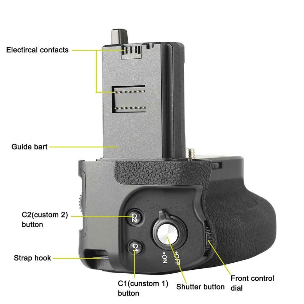 Meike MK-A7R IV Pro Battery Grip For Sony a7RIV a7R4 a7IV a74 a9II Camera Vertical Shutter Wireless Remote