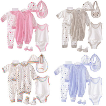 2017 New Brand 8Pcs Newborn Infant Kids Baby Boy Girl T-shirt Tops Pants Outfits Clothes 8Pcs Set 0-3M