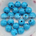 Acrylic Spacer Assorted Solid Opaque Round Crack Loose Beads Charm 6MM Turquoise Color
