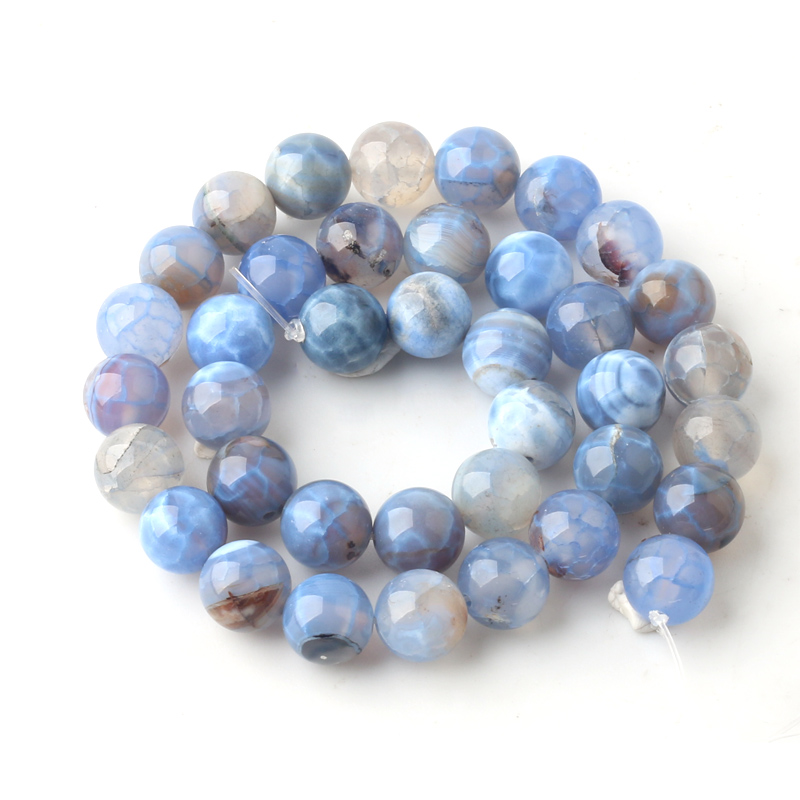 Wholesale Blue Fire Agates Round Beads For Jewelry Making Natural Stone Beads Onyx Diy Necklace Bracelet Jewellery 6/8/10mm
