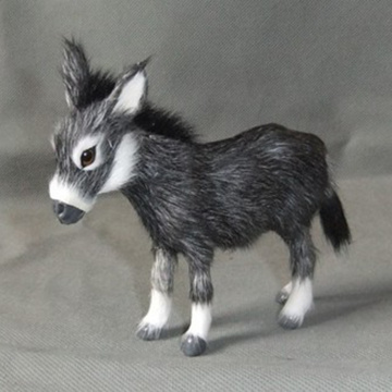 Cute Emulation Burro Statue, Simulation Faux Fur Animal Model Toy for Kids, Handicraft Collections, Home Desk Decor Ornament