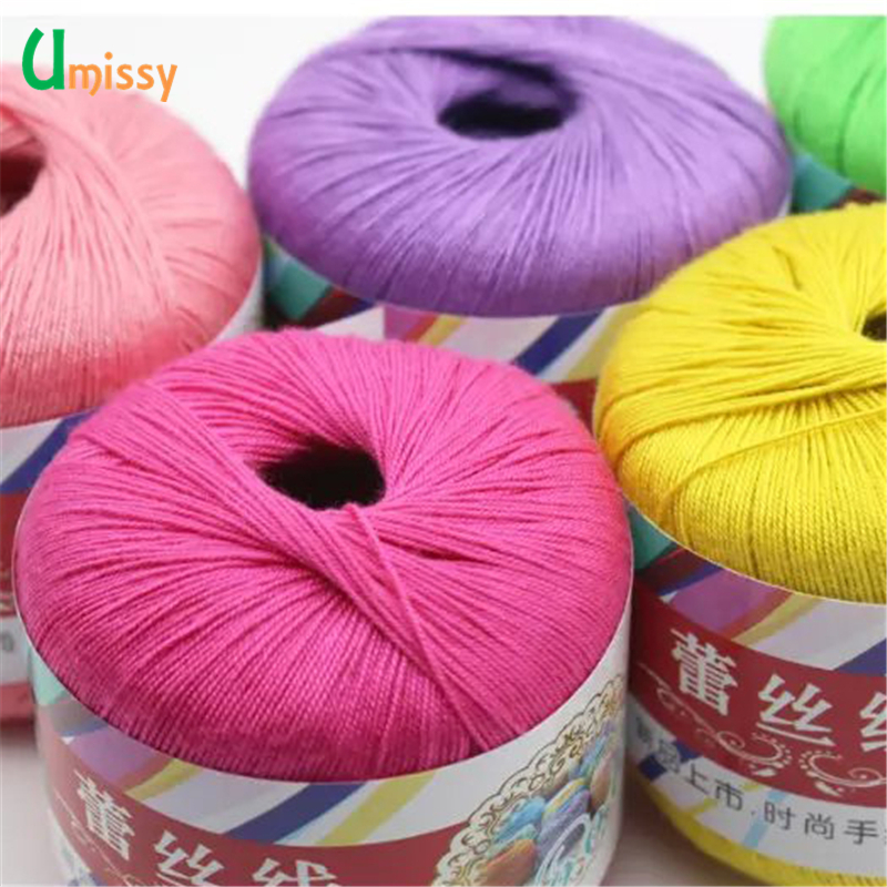 2pcs 100% Cotton Combed Yarn for Hand Knitting Fine Soft Thin Organic Yarn Dye Colorful Yarn Crochet