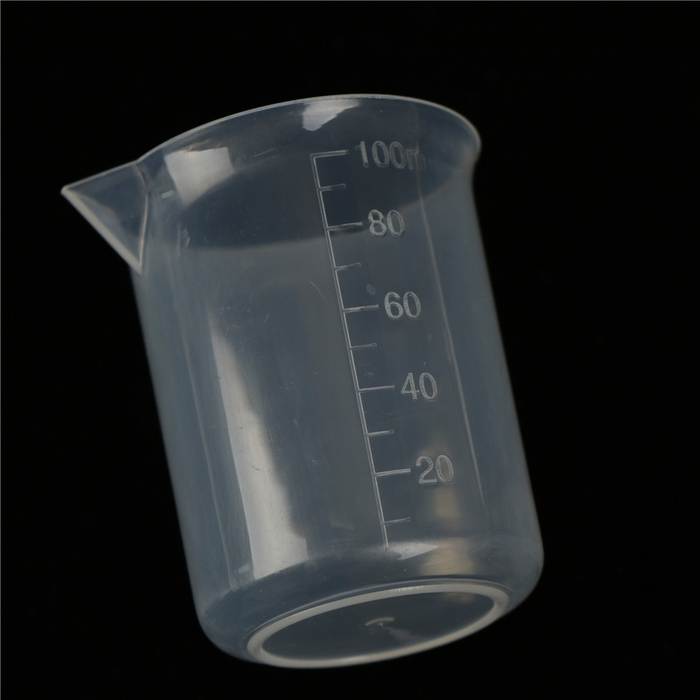 2PCS 100mL plastic transparent Beaker Set Graduated Borosilicate Glass Beaker School Laboratory Study Supplies