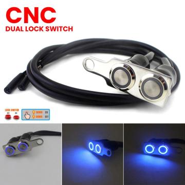 Stainless Steel LED Motorcycle Switch ON-OFF Handlebar Adjustable Mount Waterproof Switches Button DC12V