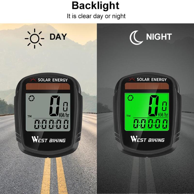 Hot Sale Solar Energy Bicycle Computer Delicate Design Wireless Bicycle Computer Backlight MTB Solar Energy Speedometer