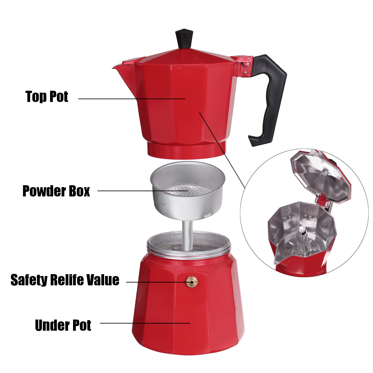 150ml 300ml Aluminum Mug Octagonal Coffee Maker Durable Moka Cafeteira Italian Expresso Percolator Pot Practical Moka Coffee Pot