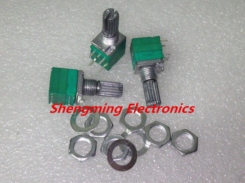 10pcs B5K B10K B20K B50K B100K Audio Amplifier Sealed Potentiometer 15mm Shaft 5pins with switch RV097NS