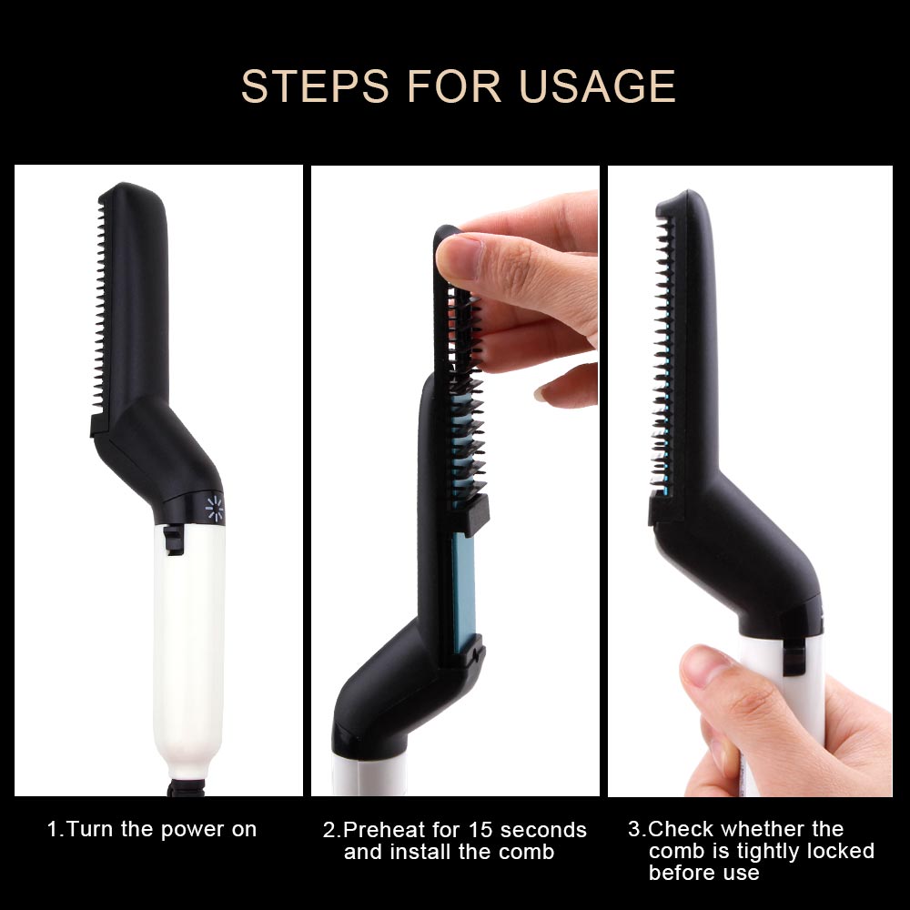 Multifunctional Hair Comb Brush Beard Straightener Hair Electric Beard Stencil Straightening Comb Man Hair Brush Heated Combs