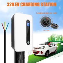 32A EVSE Wallbox EV Car Charger Electric Vehicle Charging Station Wall-mounted IP66 Type 2 Cable IEC 62196-2 Level 2 240V 7.6KW