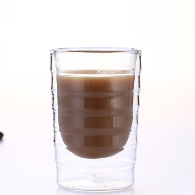 Arshen 85/150 ML Thread Double Wall Coffee Mug Glass Clear Handmade Heat Resistant Tea Drink Cups Healthy Drink Coffee Glass Mug
