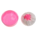 Pink Bowknot Grip White Plush Round Baby Powder Puff