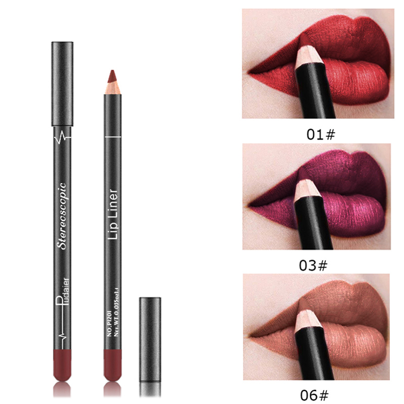 Pudaier 6pcs Matte Pencil Lip Liner Set Waterproof Makeup for Charm Lip Contour Long lasting Multi Function Lipliner Lipstick